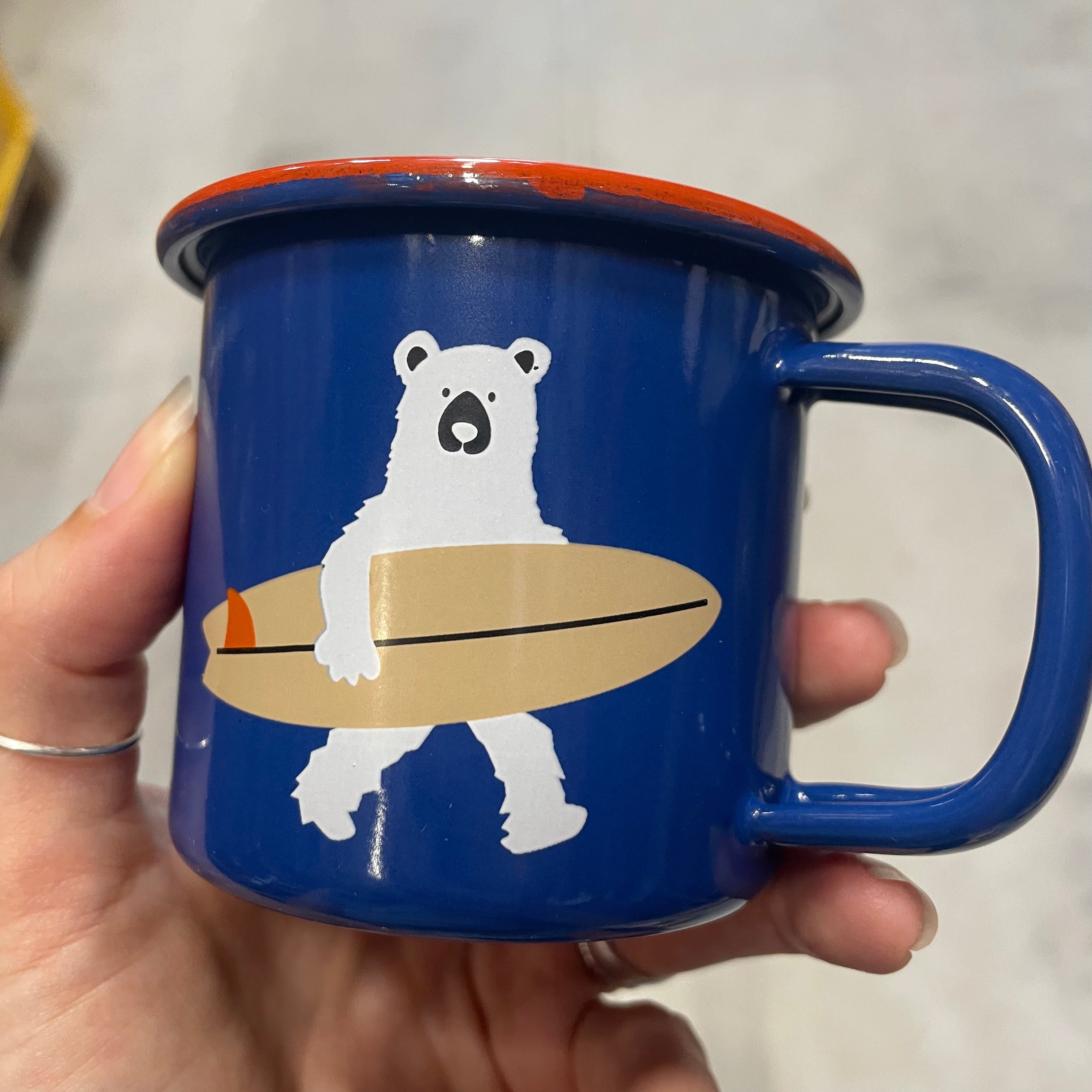 2. Wahl - Kleine Emaille Tasse Boardriding Bears