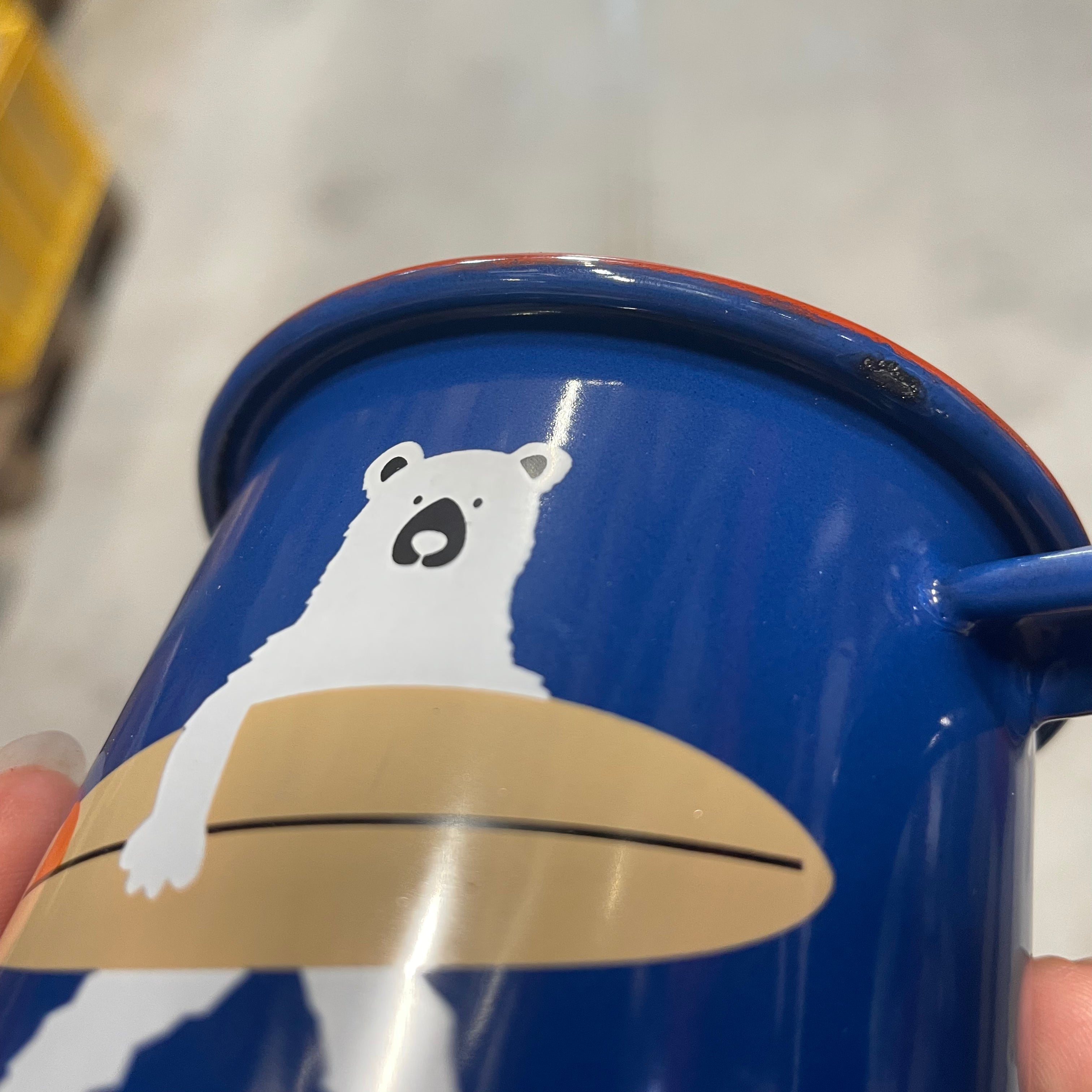 2. Wahl - Kleine Emaille Tasse Boardriding Bears