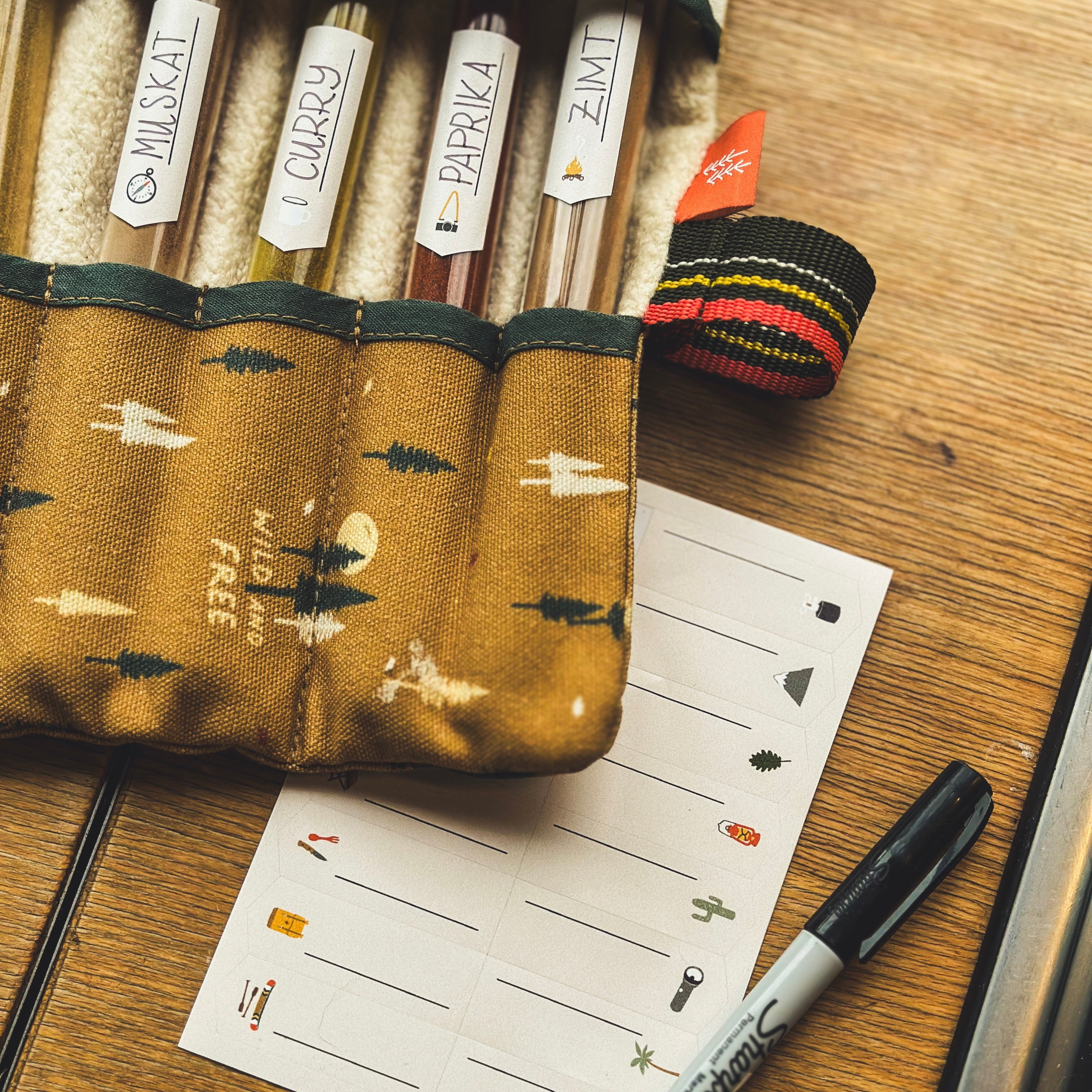 Sticker for spice bag