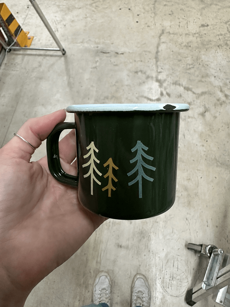 2. Wahl - Kinder Emaille Tasse Wald