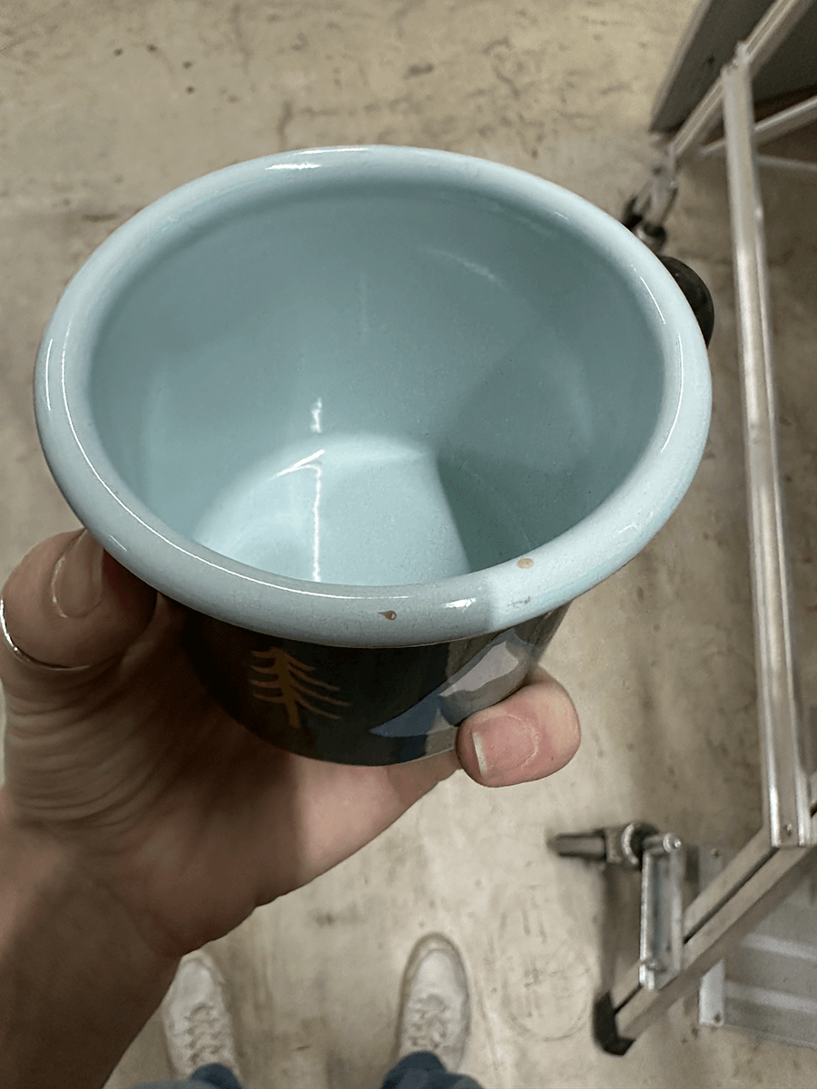 2. Wahl - Kinder Emaille Tasse Wald