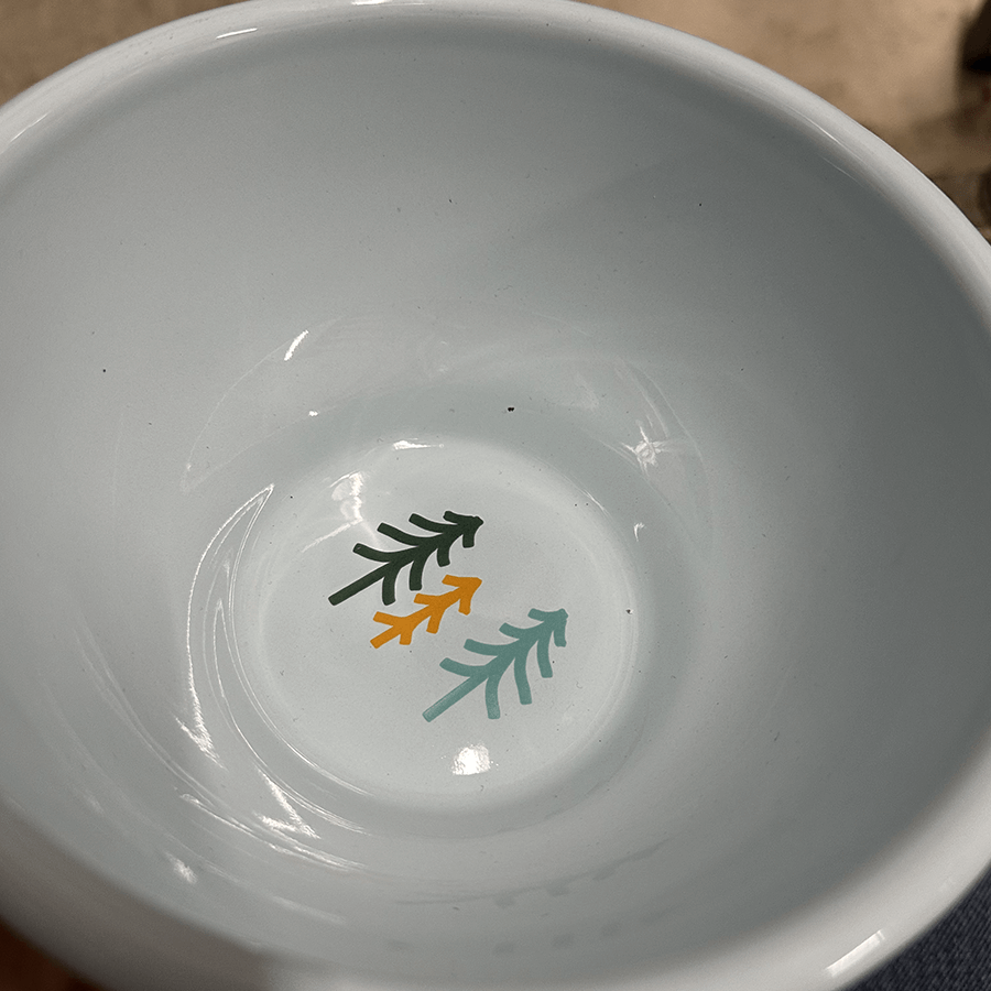 2. Wahl - Große Emaille Schüssel Wald