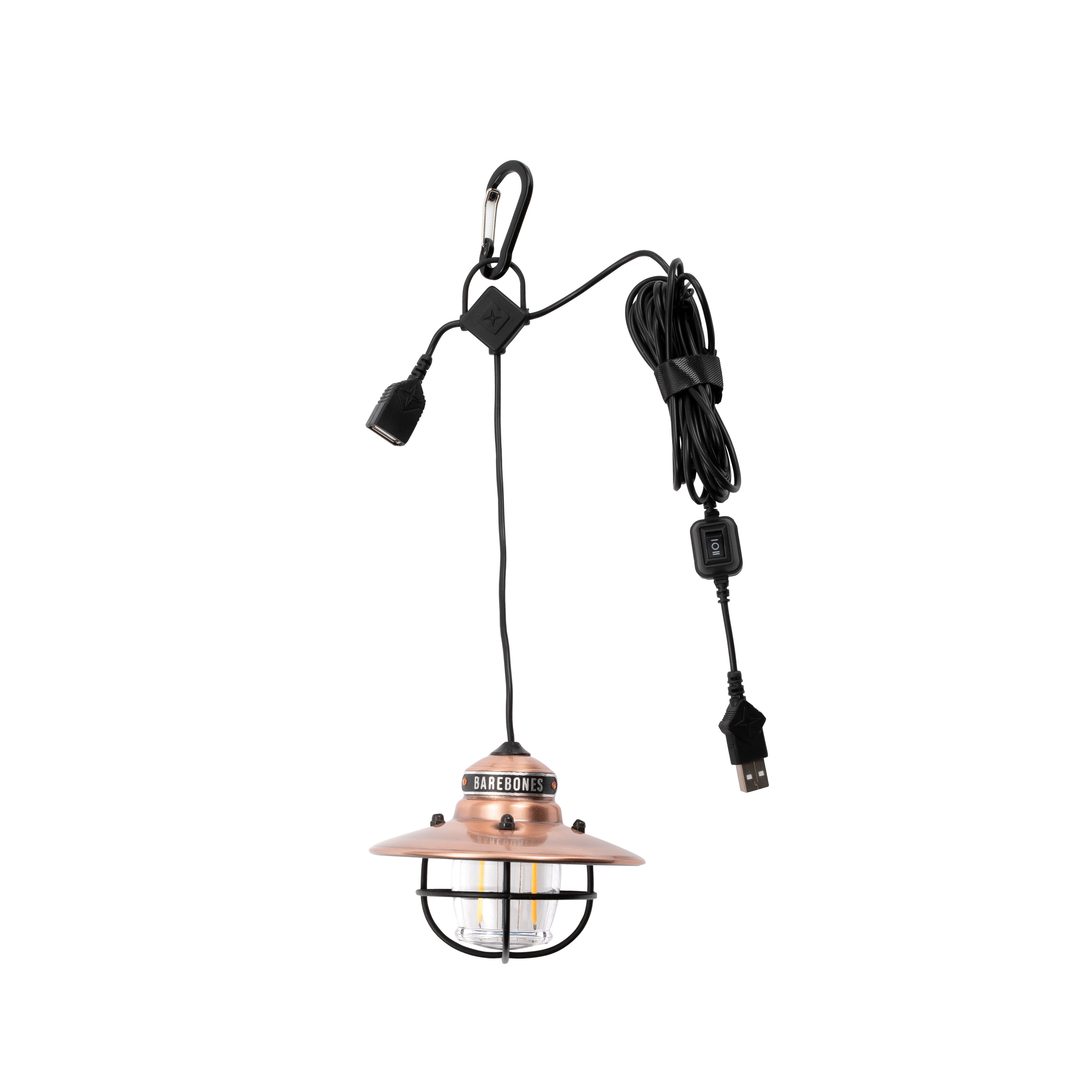 Barebones Edison Pendellampe Pendant light kupfer Campinglampe USB