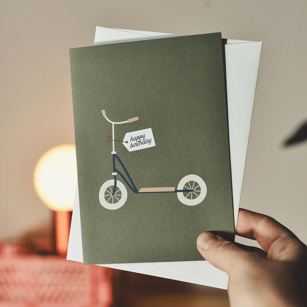Greeting card Happy birthday (scooter)