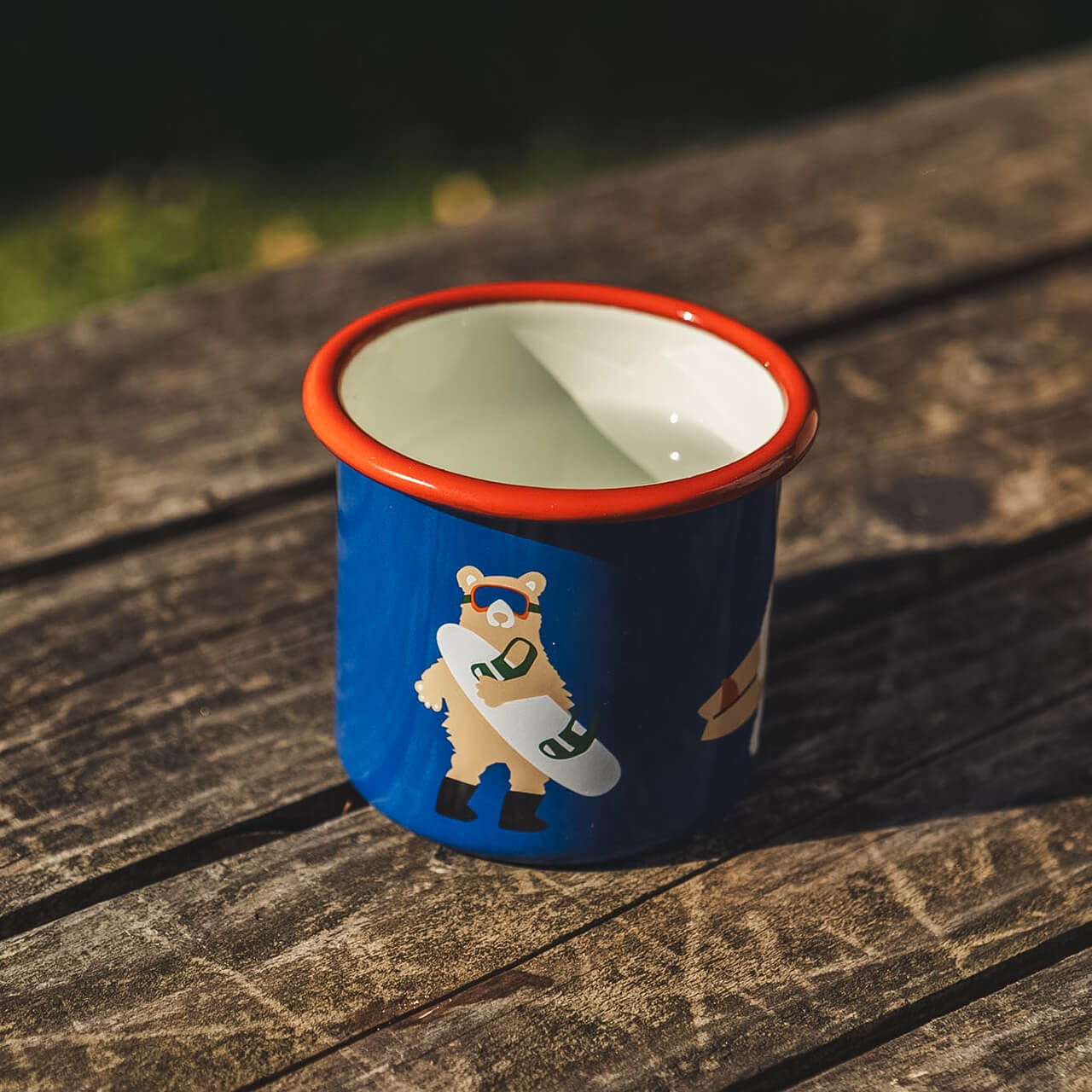 Kleine Emaille Tasse Boardriding Bears