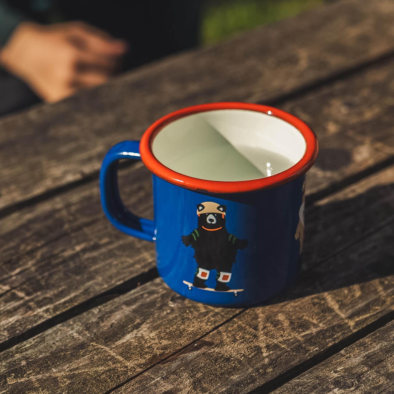 Kleine Emaille Tasse Boardriding Bears