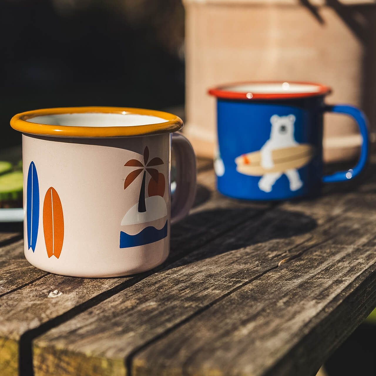 Kleine Emaille Tasse Go Offroad Camping