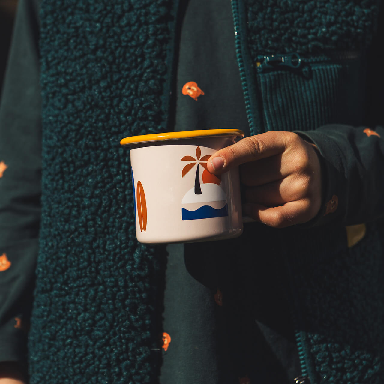 Kleine Emaille Tasse Go Offroad Camping