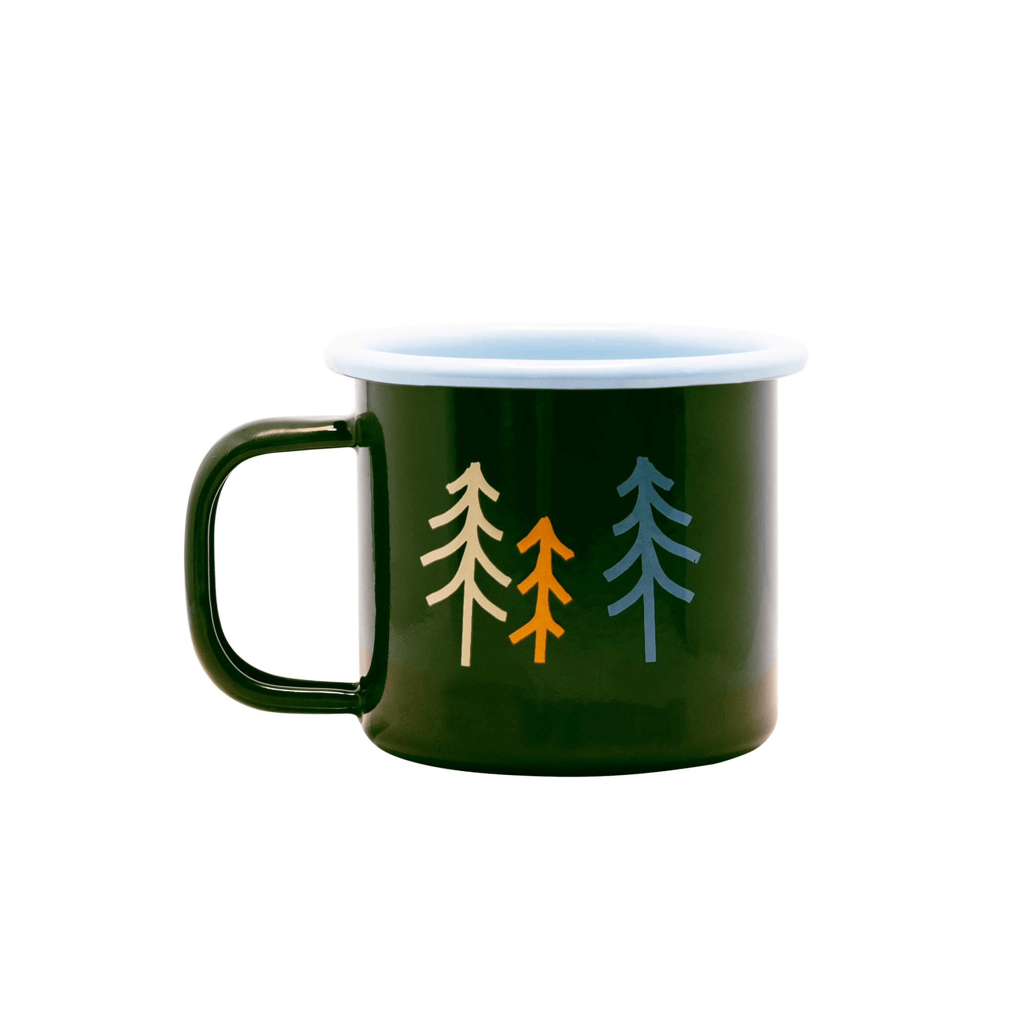 Roadtyping Kinder emaille Tasse grün türkis baum berg
