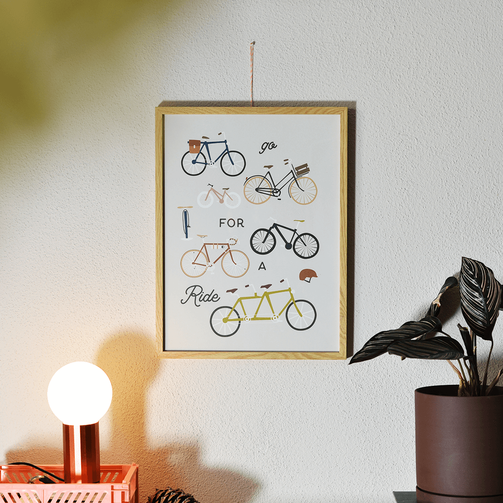 Roadtyping art print poster Fahrrad Mountainbike Rennrad Laufrad