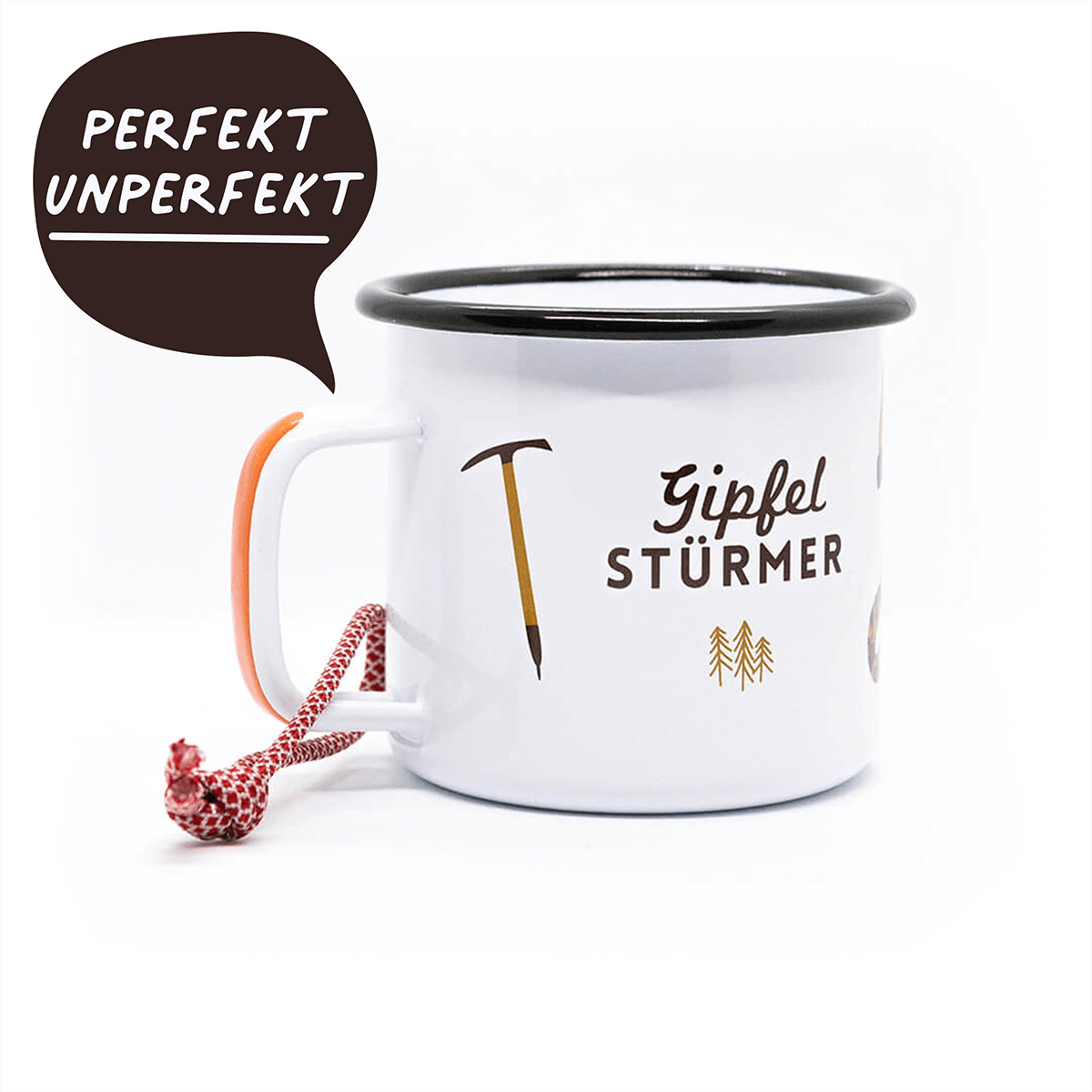 2. Wahl - Emaille Tasse Gipfelstürmer