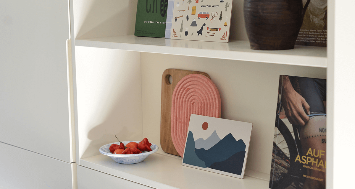 Schneidebrett aus Holz Türkis