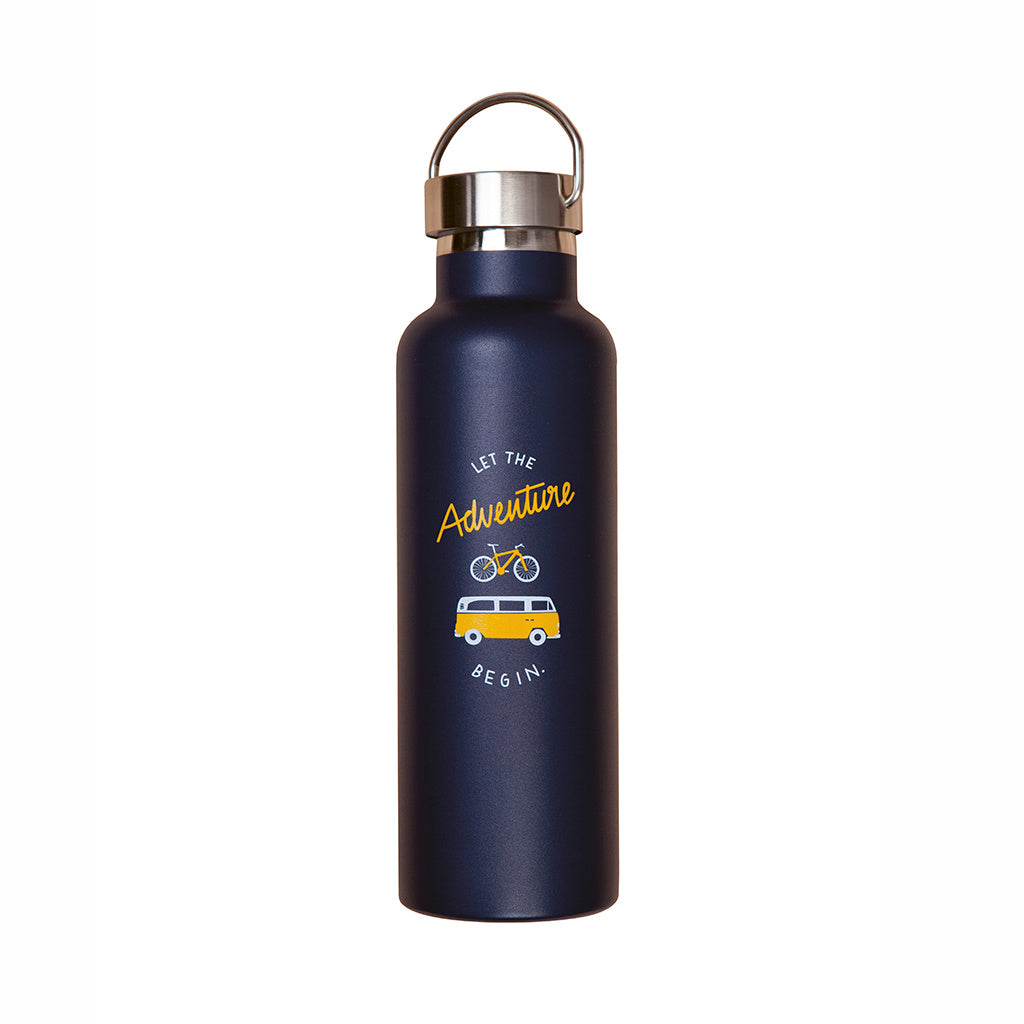 Wasserflasche blau aus Edelstahl