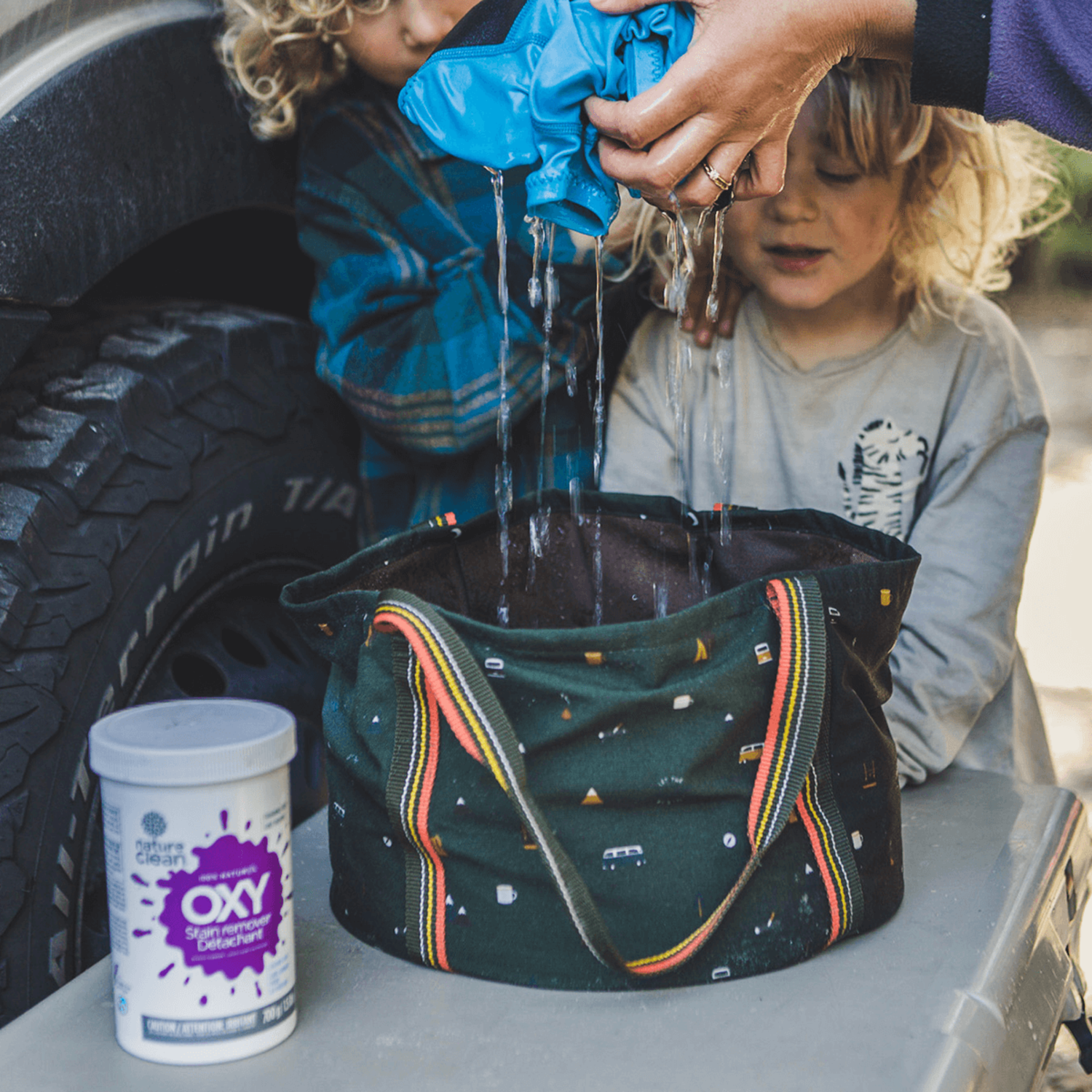 Wasserdichter Eimer aus Stoff, faltbar und multifunktional,zum Spülen, Wäschewaschen oder Wasserholen beim Camping