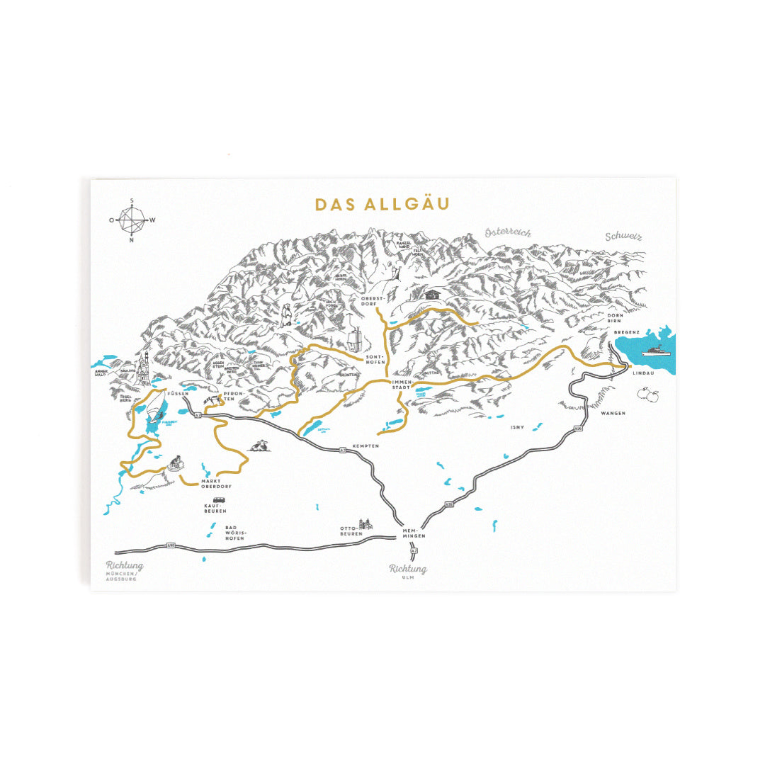 Postkarte Das Allgäu von Roadtyping
