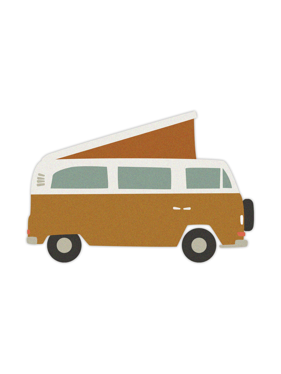 Stanzpostkarte der Marke Roadtyping in Form eines Campers