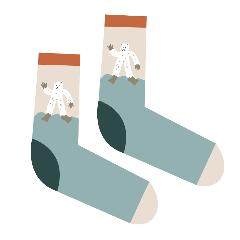 Roadtyping-Kindersocken-Yeti-Vorschau