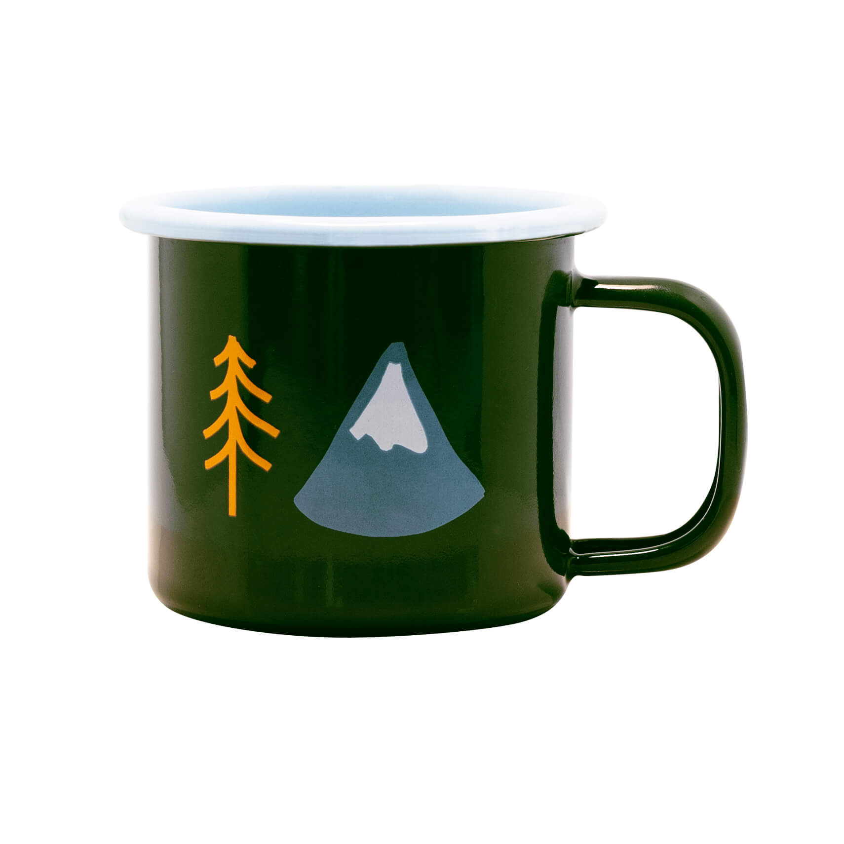 Roadtyping emaille Tasse becher für kinder grün berg