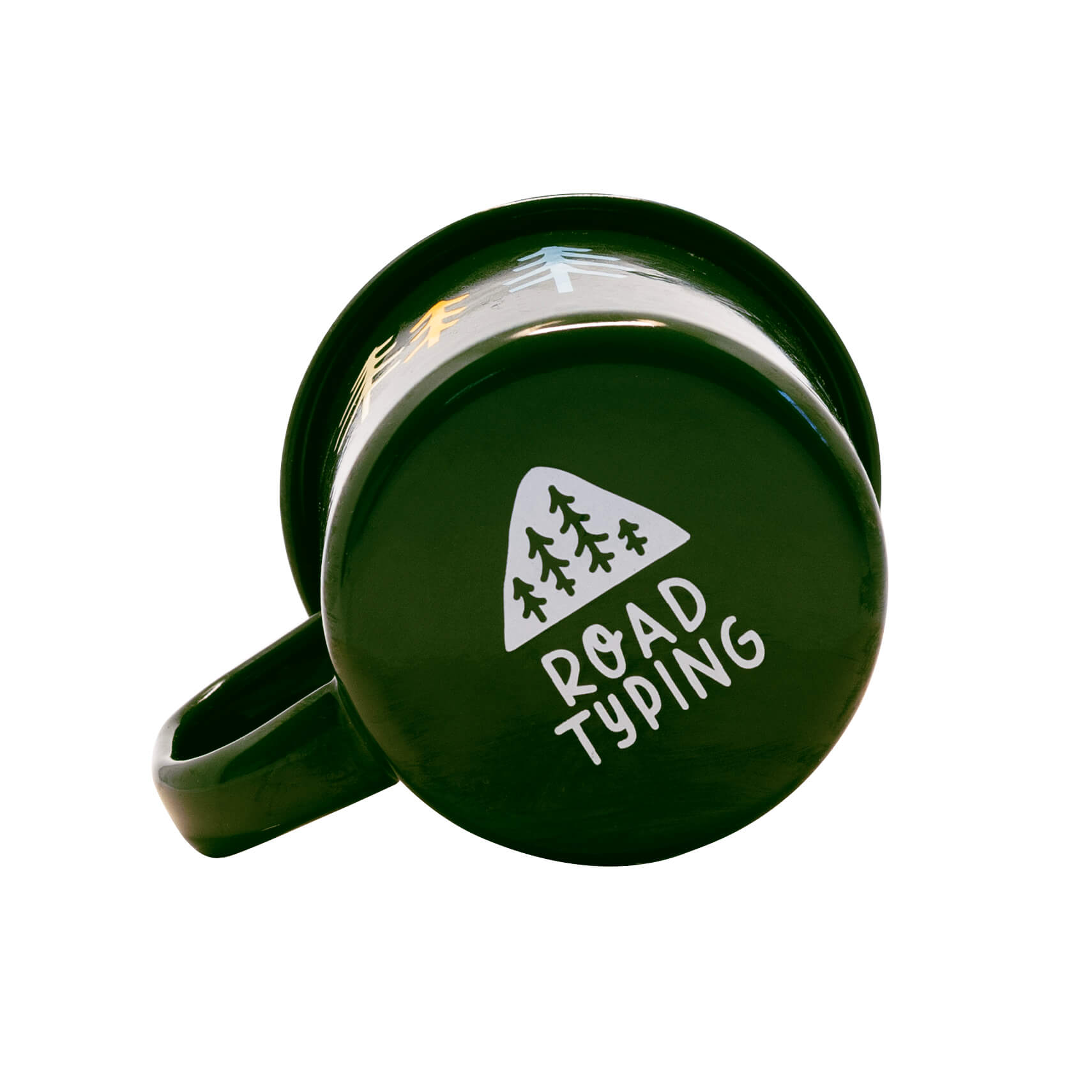 Roadtyping Kinder emaille Tasse unterseite logo grün