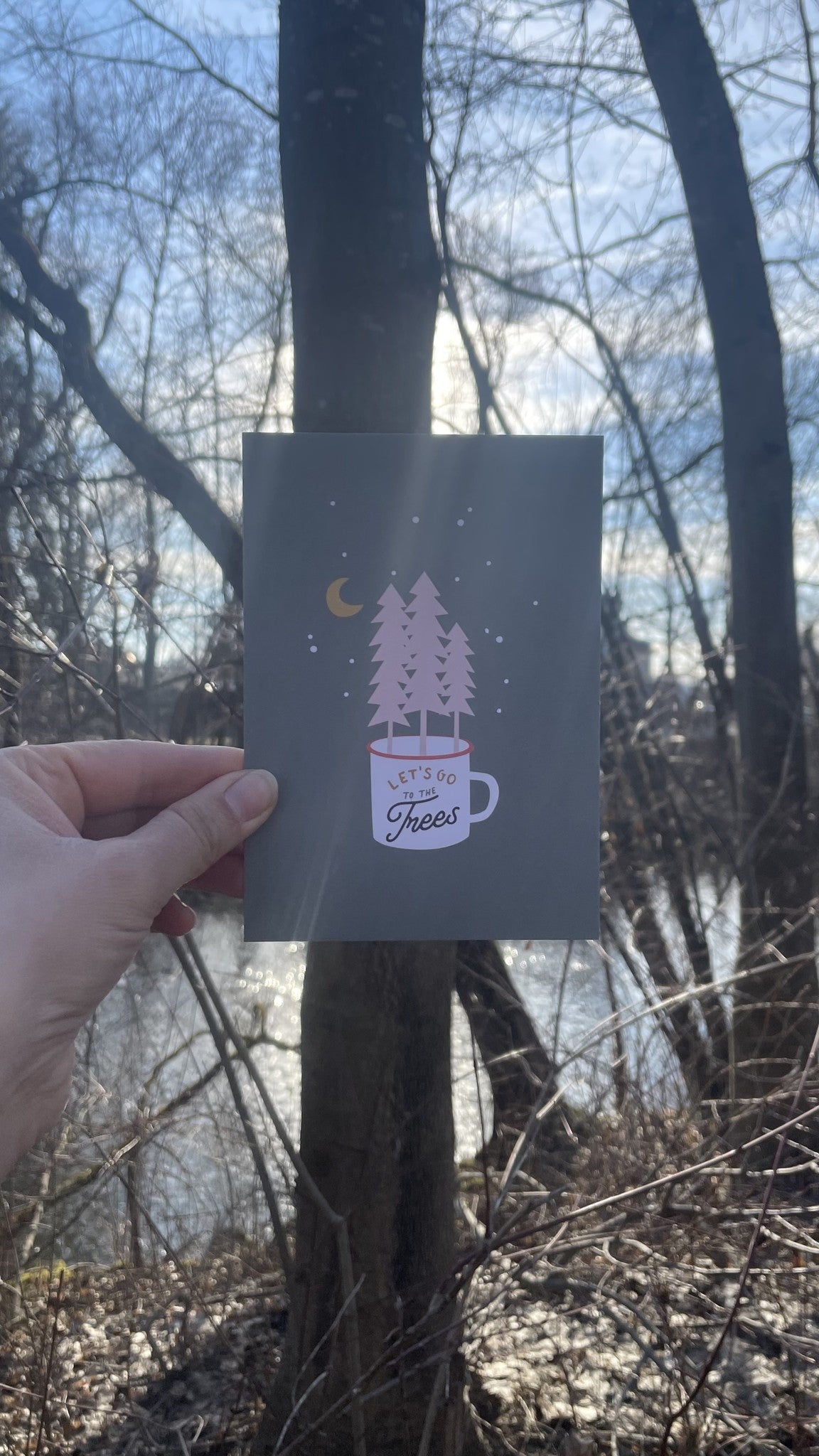 Postcard Let's go to the trees