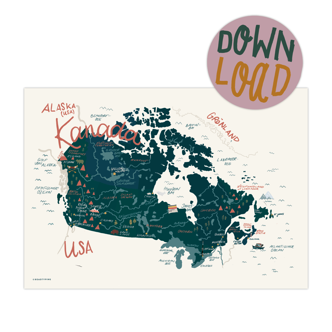 Print Kanadakarte zum Download