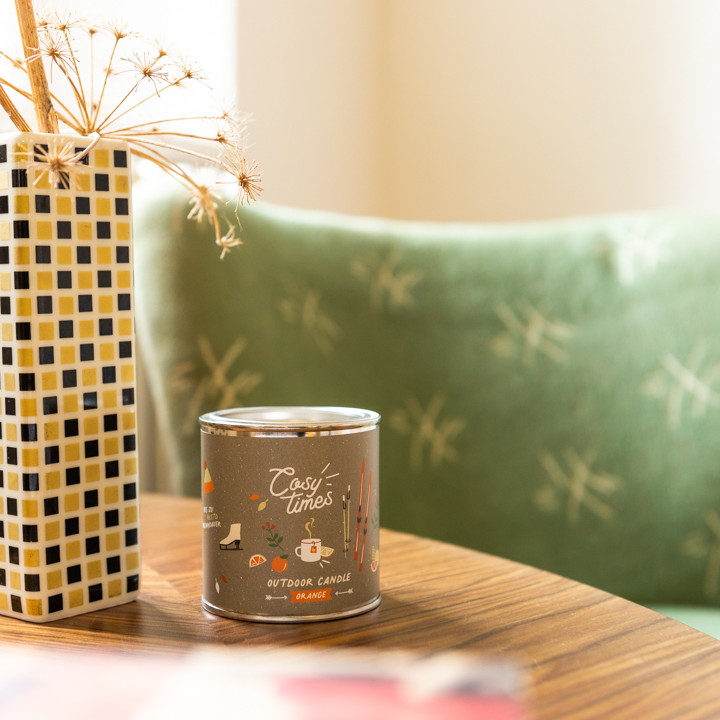 Orange scented candle