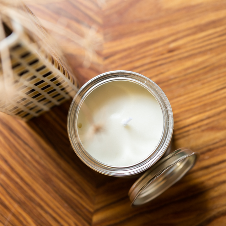 Orange scented candle