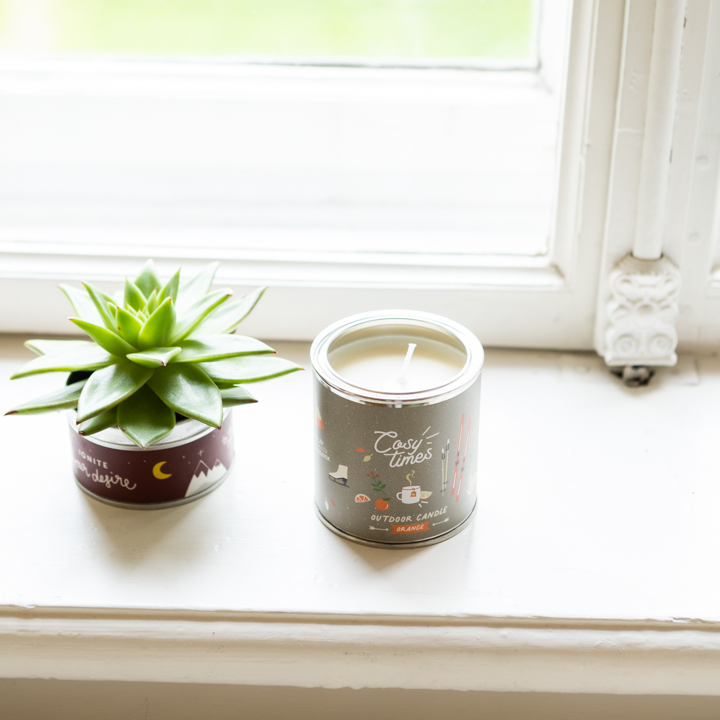 Orange scented candle