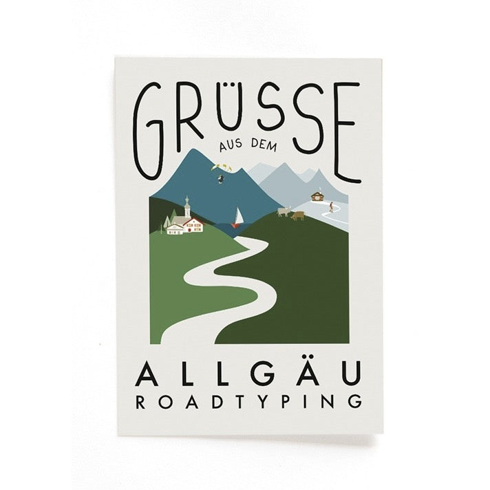 Postkarte Grüße aus dem Allgäu von Roadtyping