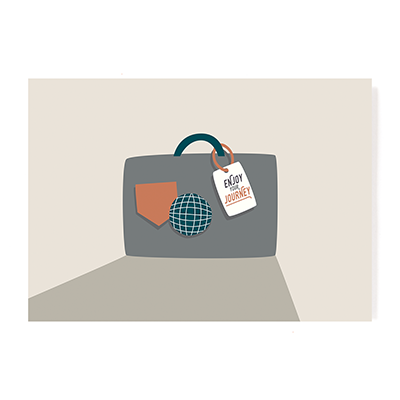 Postkarte Koffer von Roadtyping