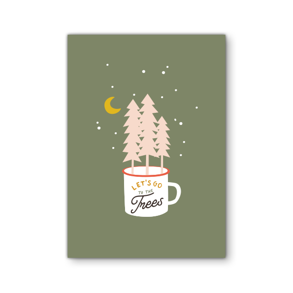 Postkarte Let´s go to the trees von Roadtyping