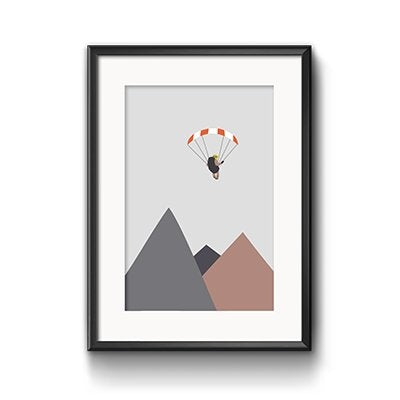 Roadtyping poster paraglyder fallschirm berge