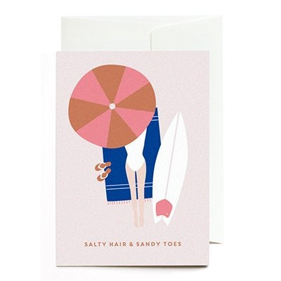 Grußkarte Salty Hair & sandy Toes von Roadytping