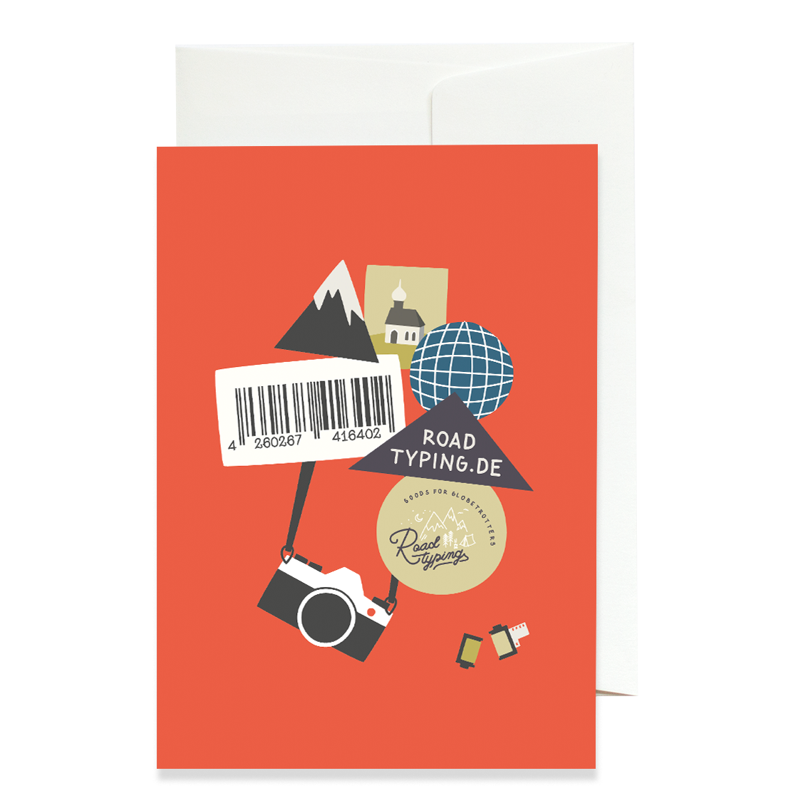 Greeting card Let's travel the world