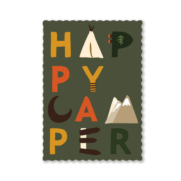 Postkarte Happy Camper