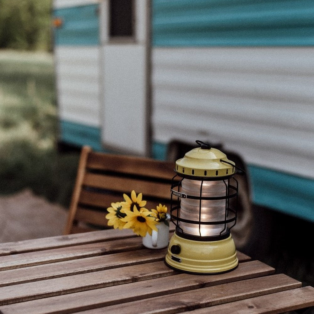 Barebones forest lantern waldlaterne öllampe campinglampe gelb sonnenblumen