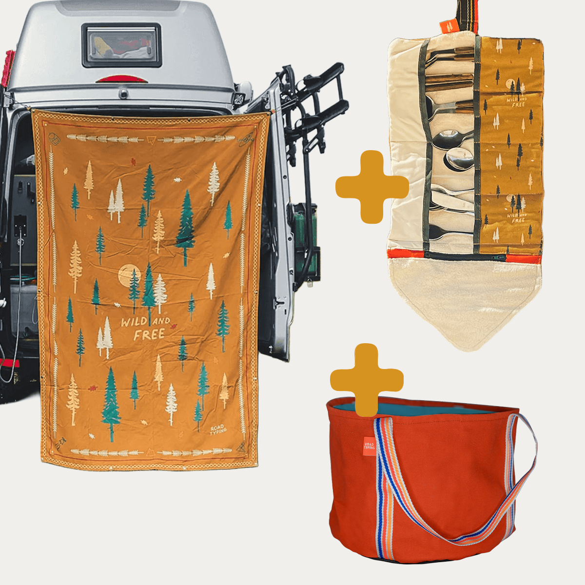 Camping Bundle „Wild & Free“ – Decke, Eimer, Gewürztasche