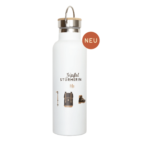 Isolierte Flasche Gipfelstürmerin