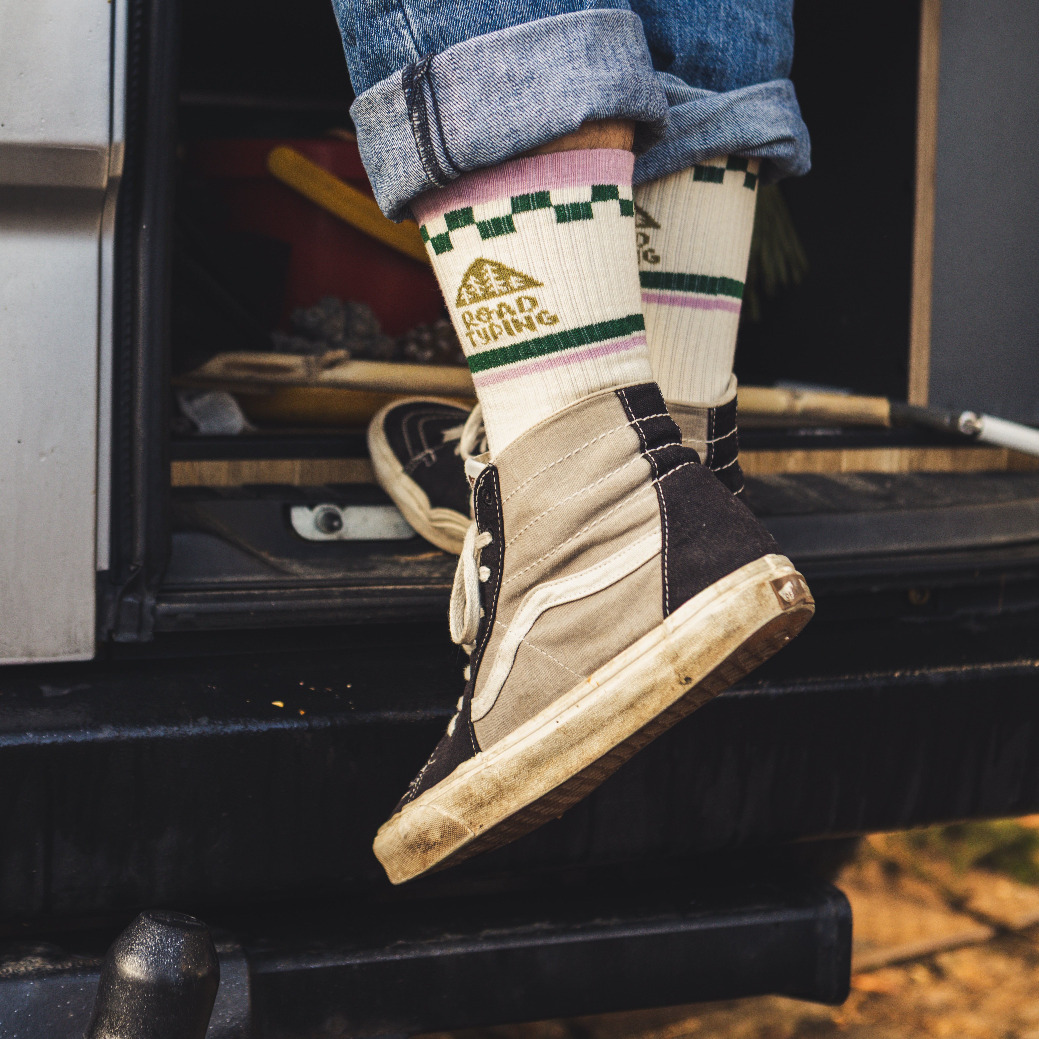 Socken 10 Jahre Roadtyping Socke