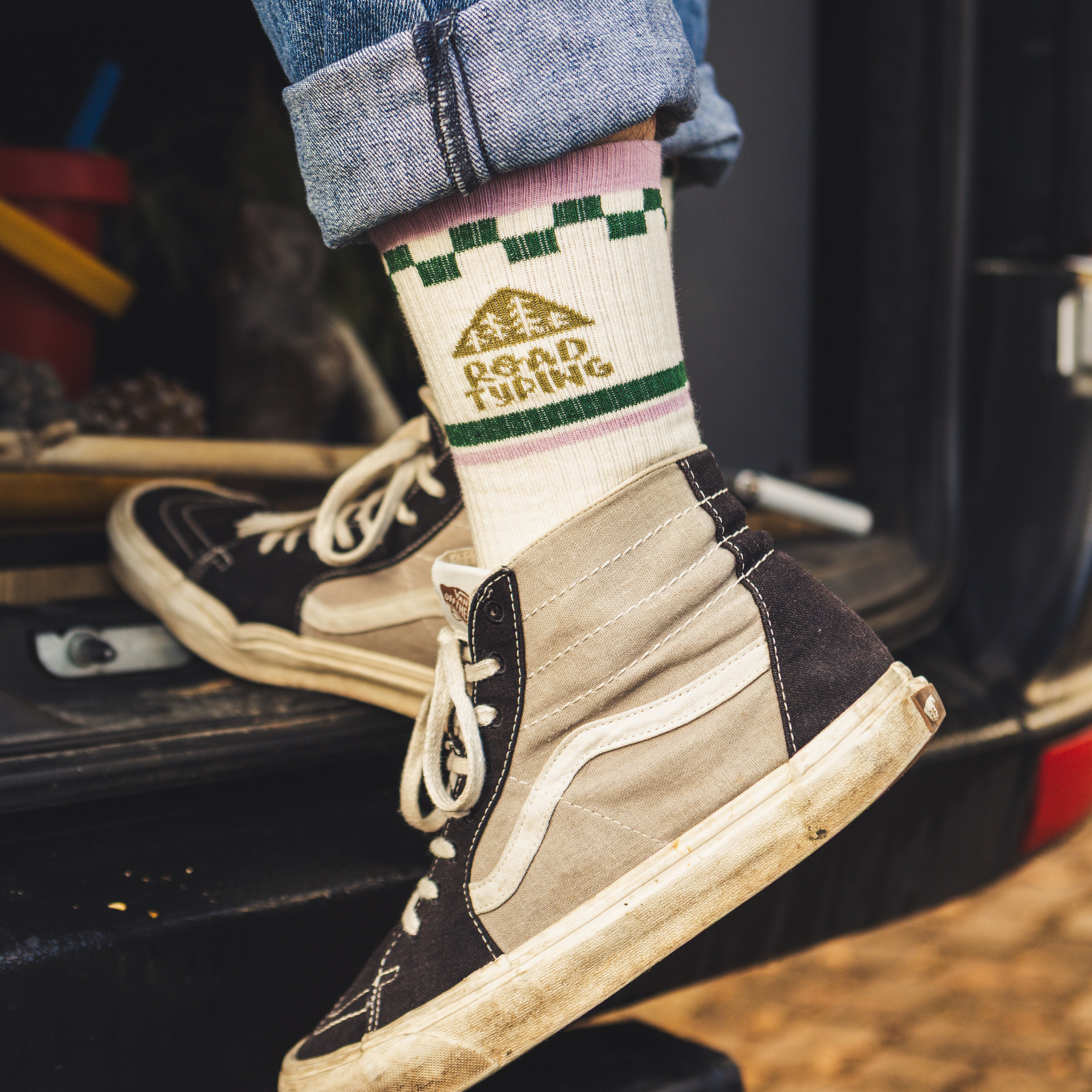 Socken 10 Jahre Roadtyping Socke