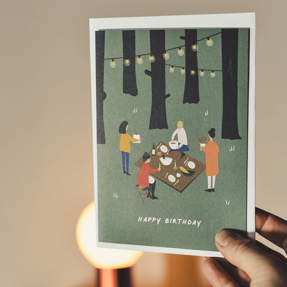 Grußkarte Happy birthday (Picknick )