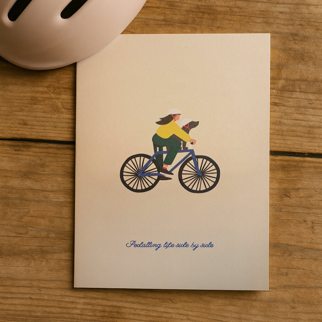 rußkarte Fahrrad Hund Liebe Freundschaft
