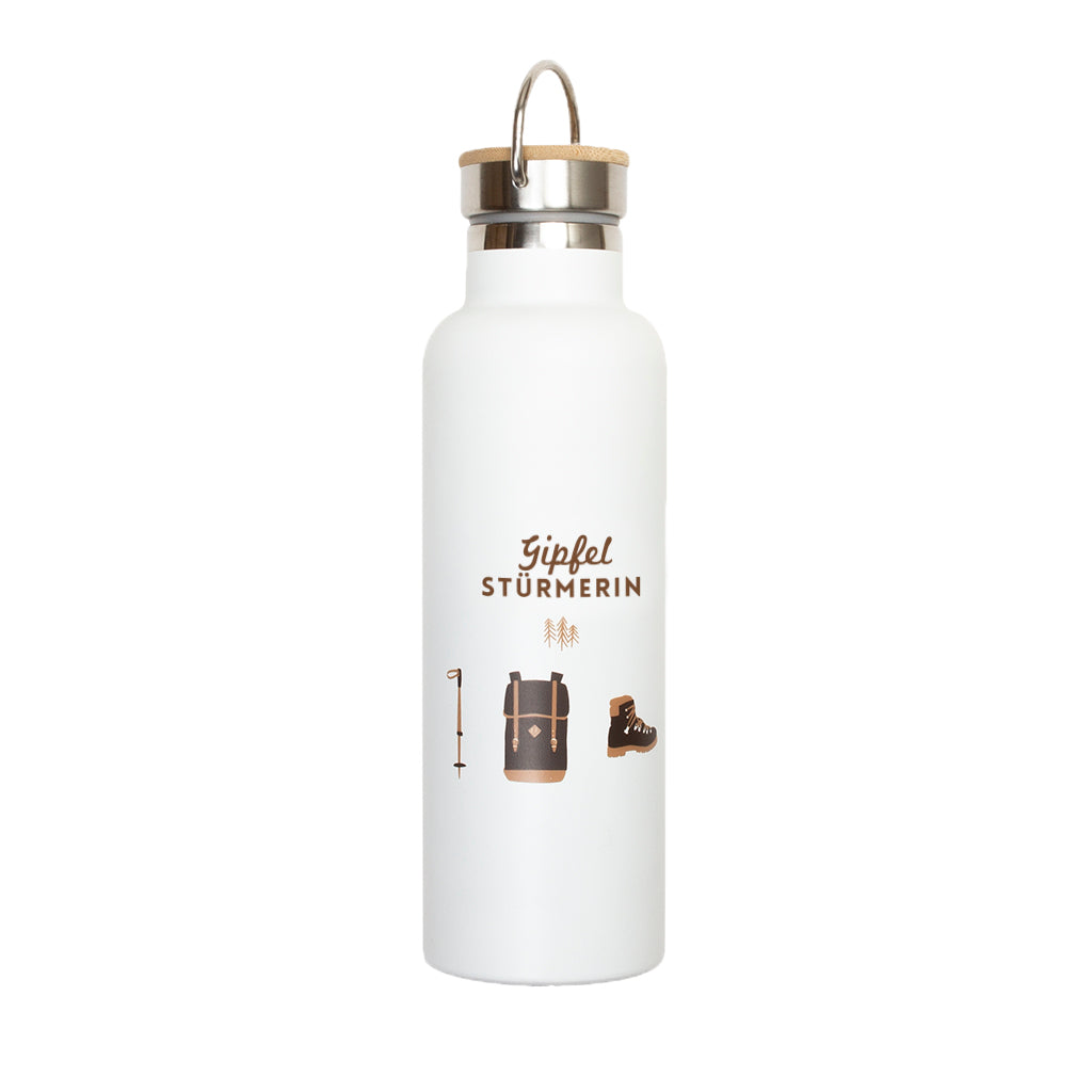 Isolierte Flasche Gipfelstürmerin