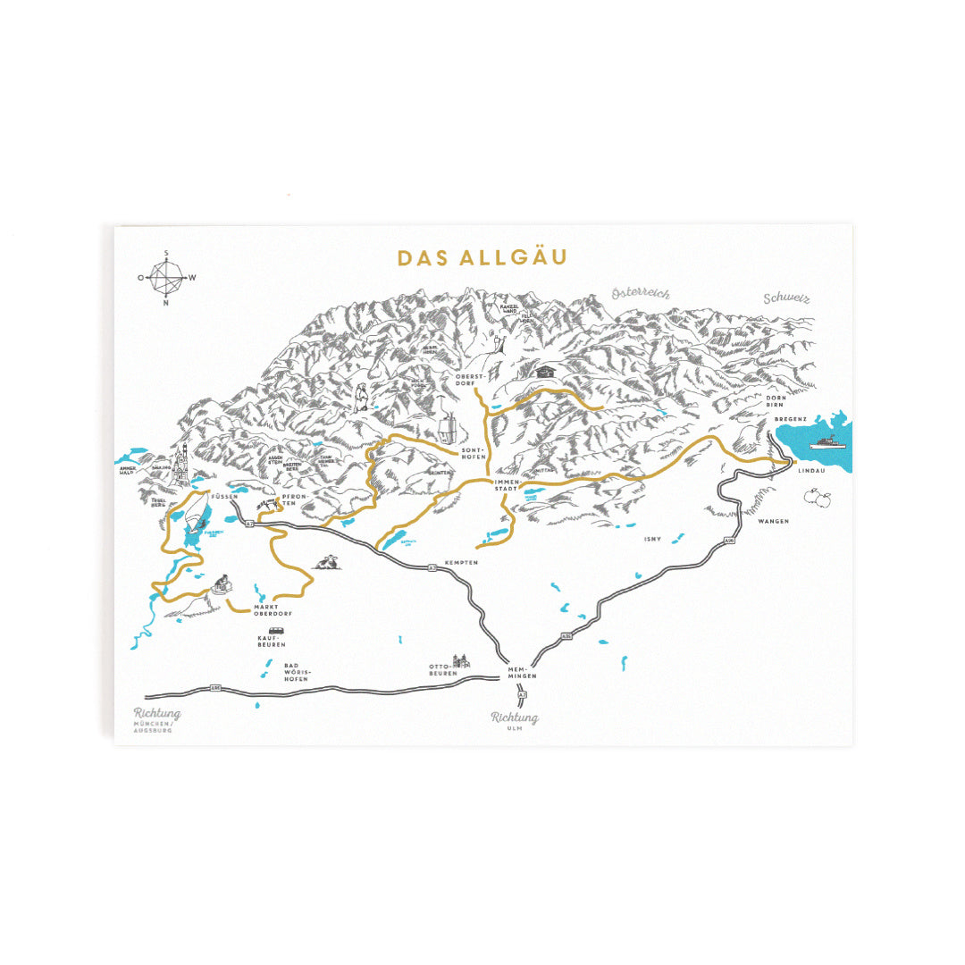 Postcard The Allgäu