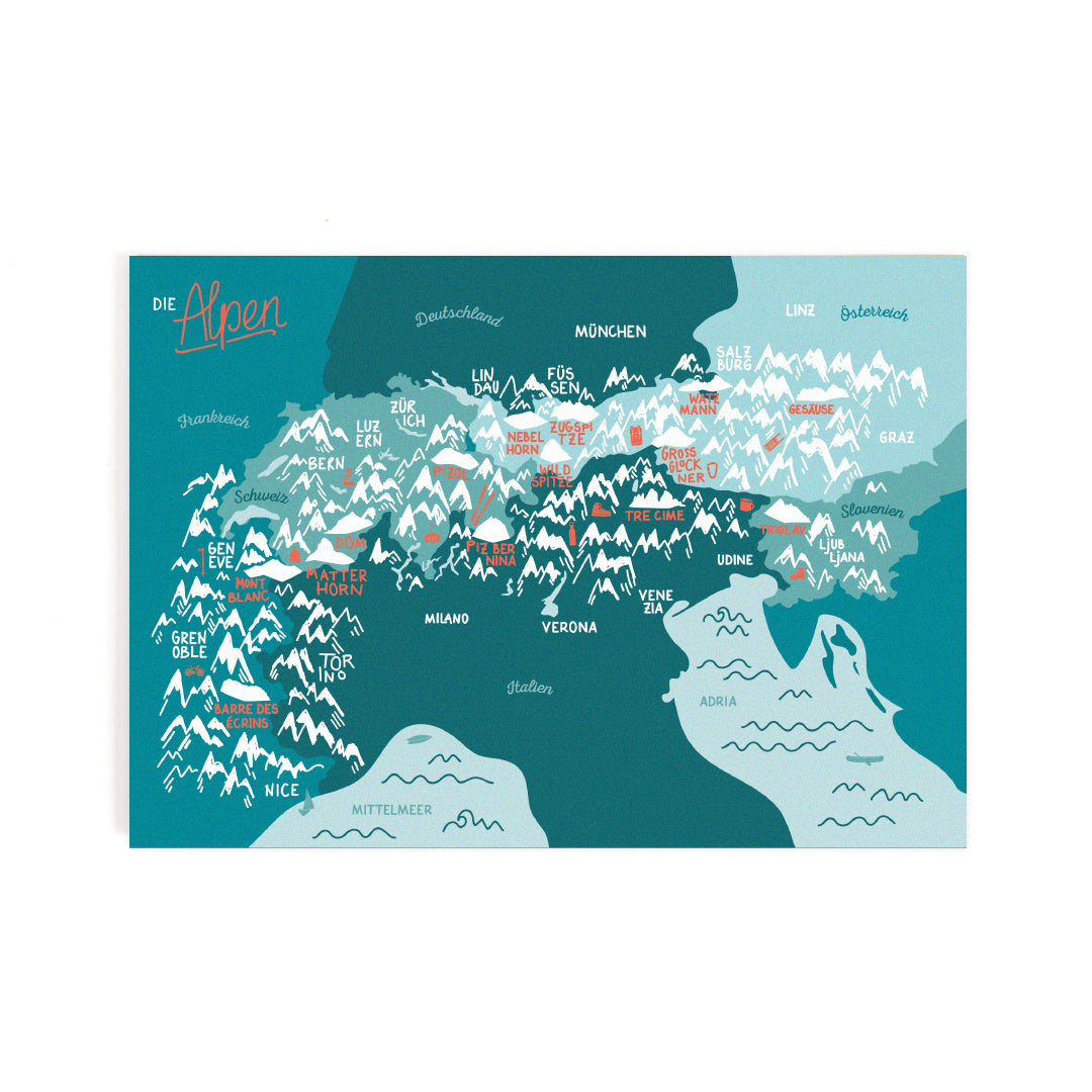 Carte postale Les Alpes