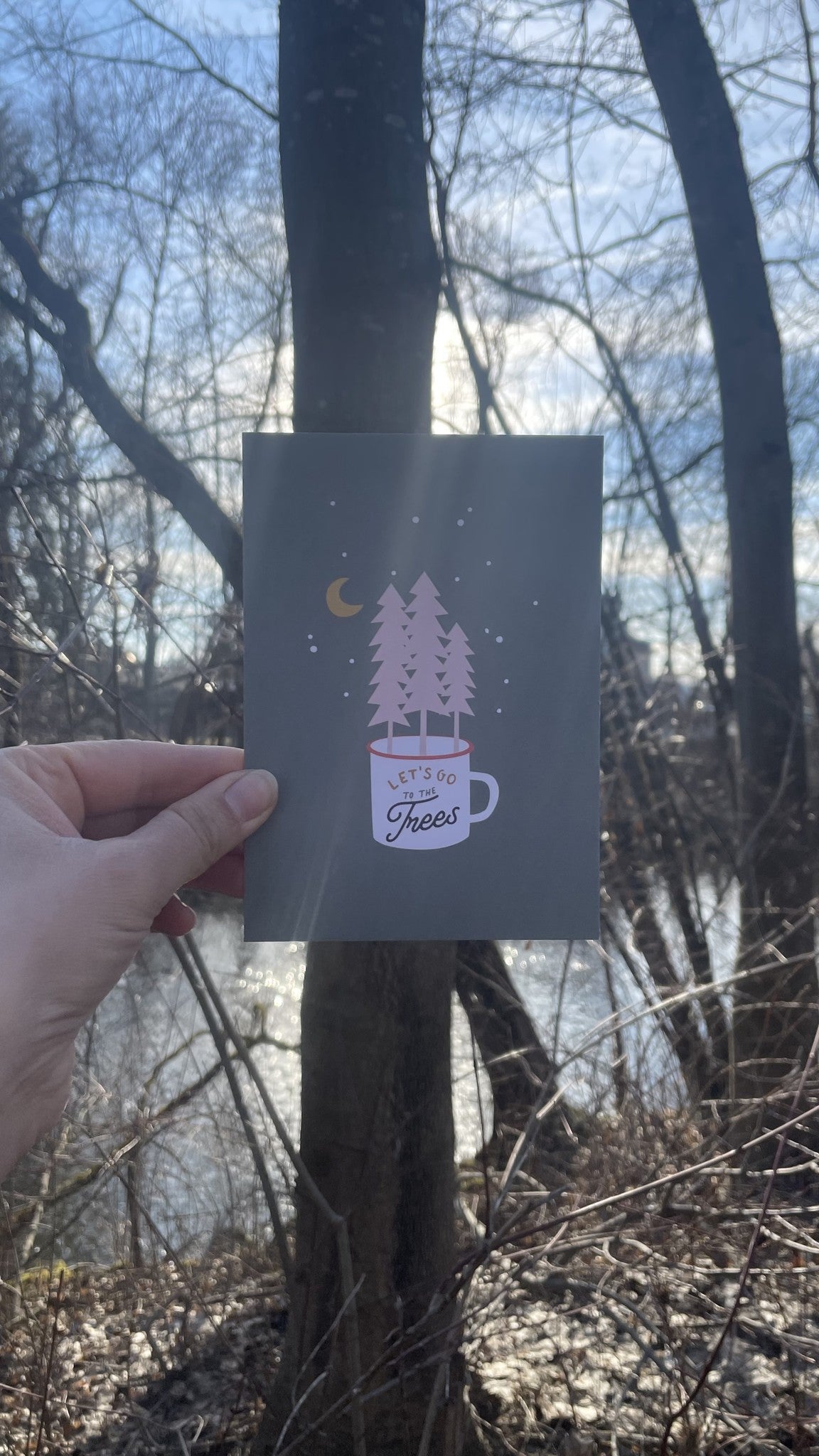 Carte postale Allons aux arbres