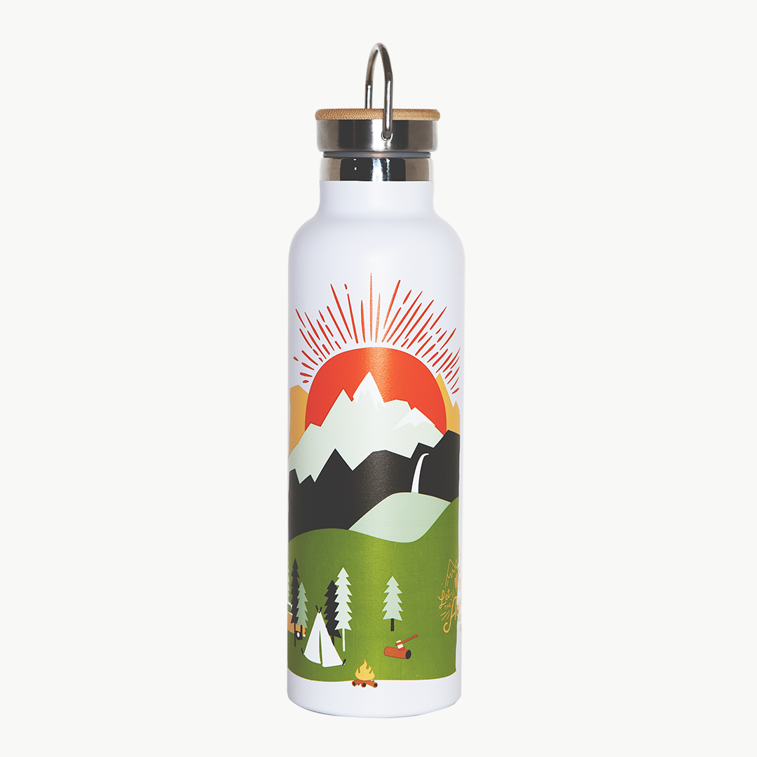 Isolierte Edelstahl Trinkflasche 750ml - Mountain adventure